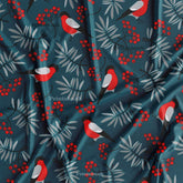 Floral Kingfisher Bird Printed Fabric Material Online